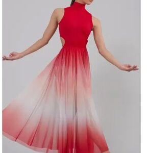 Weissman Dance Costume Ombre Maxi Dress Size SA 4/6 D13873